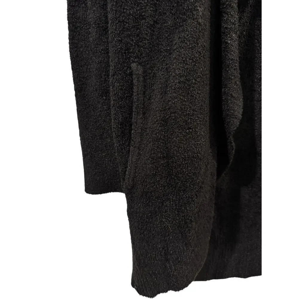 Barefoot Dreams Cozychic Lite Duster Women’s Sweater Black Open Front Pockets: S
